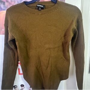 Express Khaki Women's Crew Neck Sweater